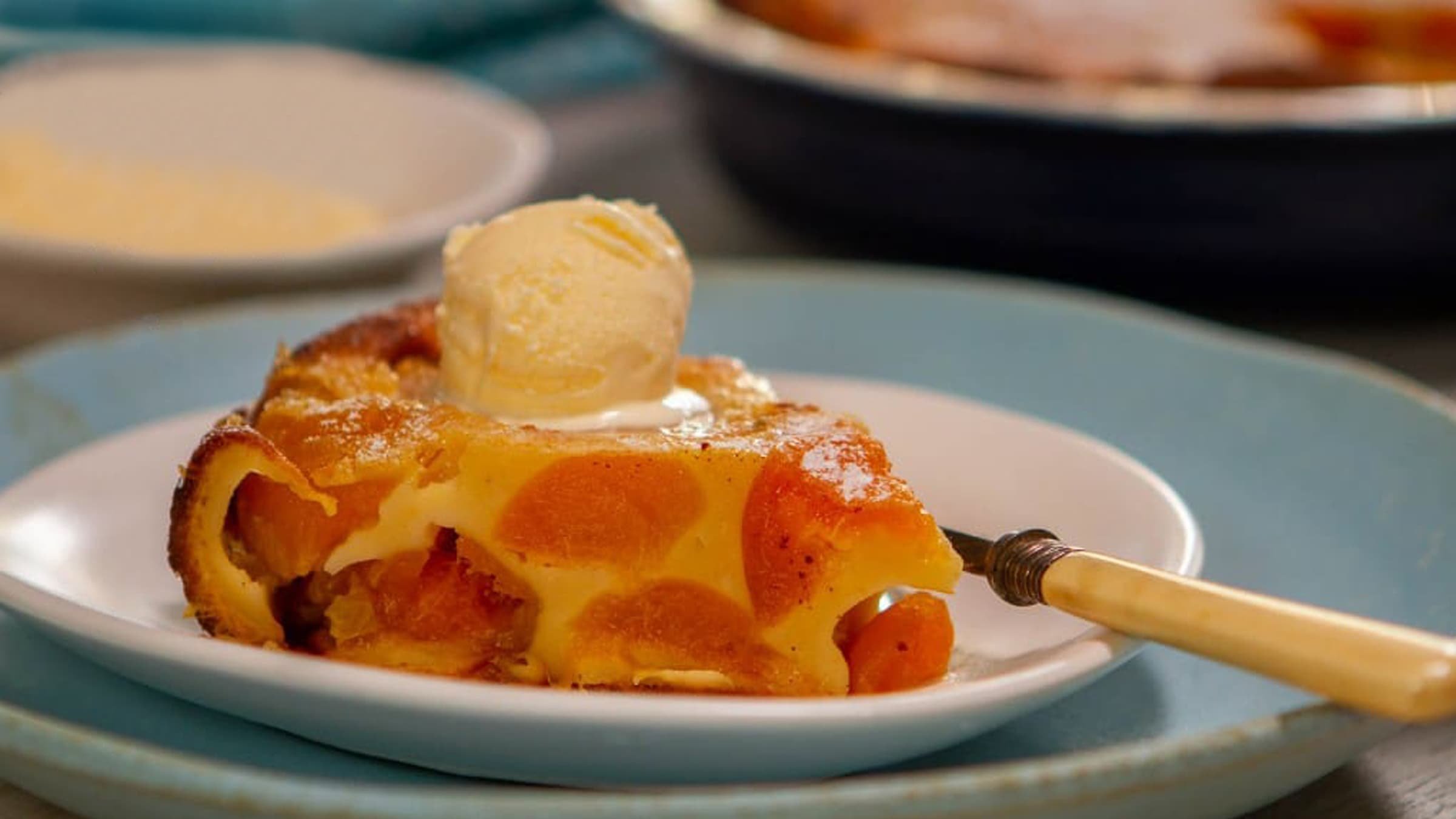 Apricot Clafoutis (French Apricot Pudding) CSR Sugar